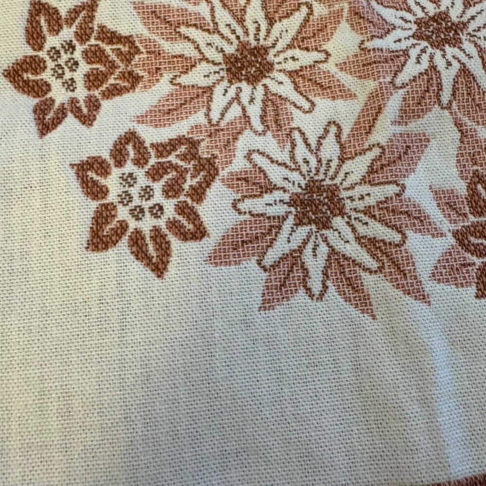 VTG Floral Lace Table Runner Pink & White Floral Designs Scalloped Edges Lace Tr - Picture 2 of 12